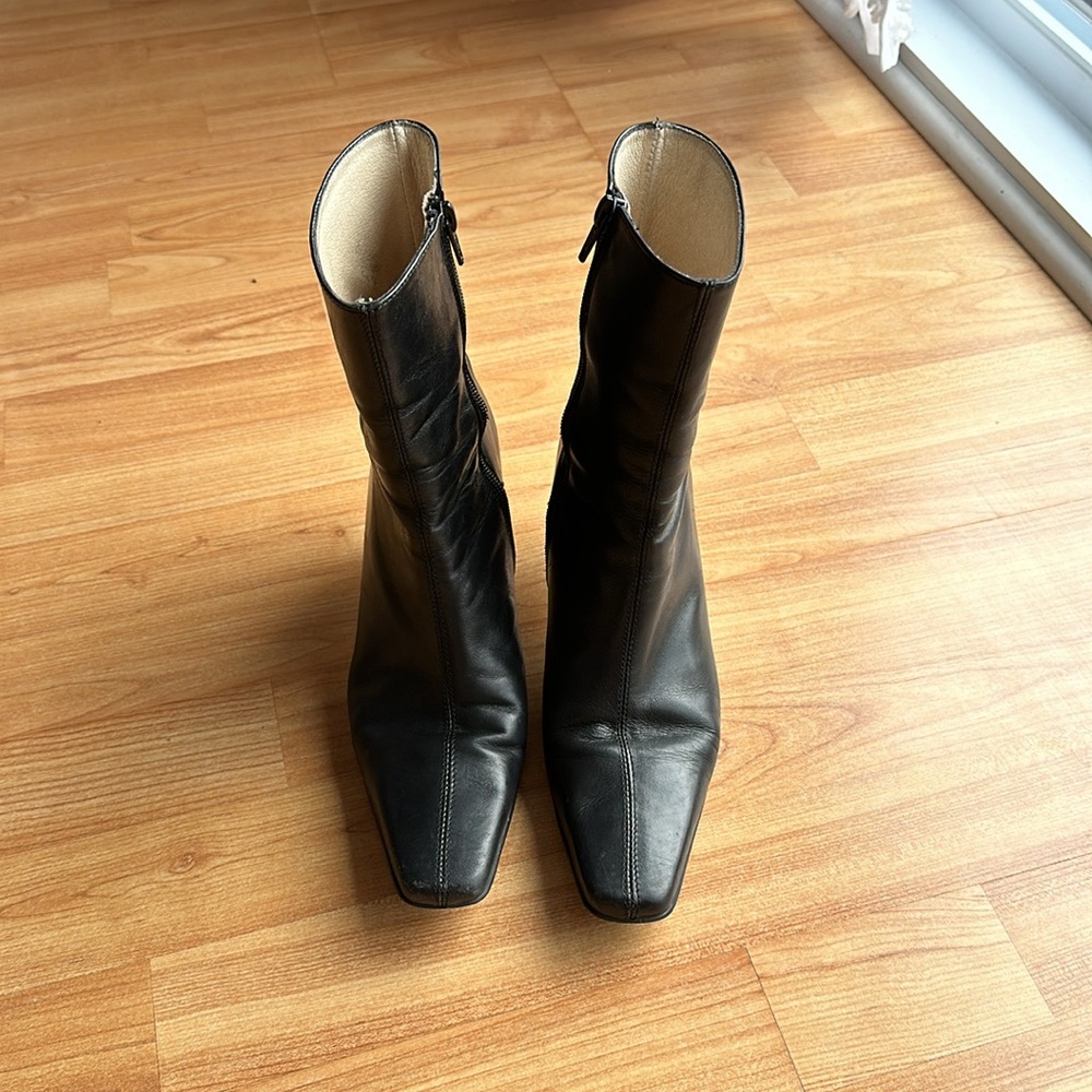 Genuine Leather Square Tow Booties
